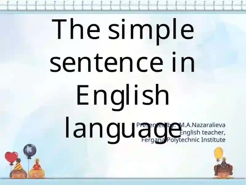 Simple Sentences in English Language