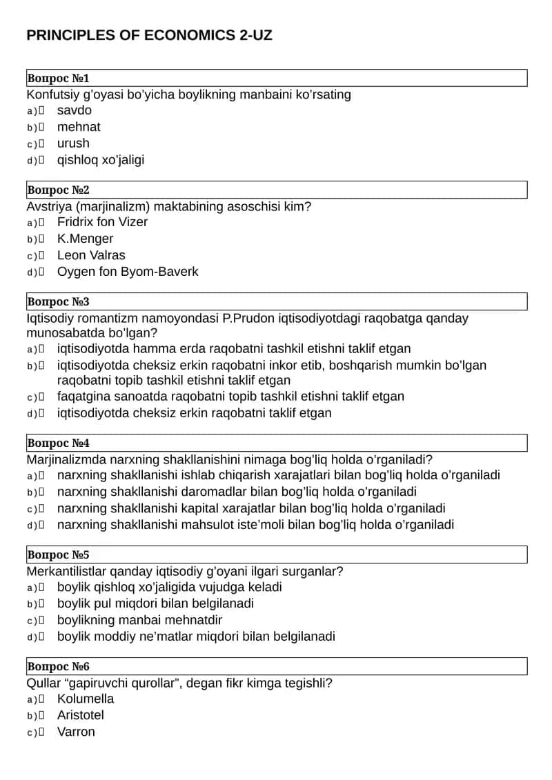 PRINCIPLES OF ECONOMICS 2-UZ 1