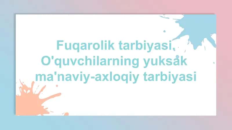 Fuqaroliktarbiyasi 1