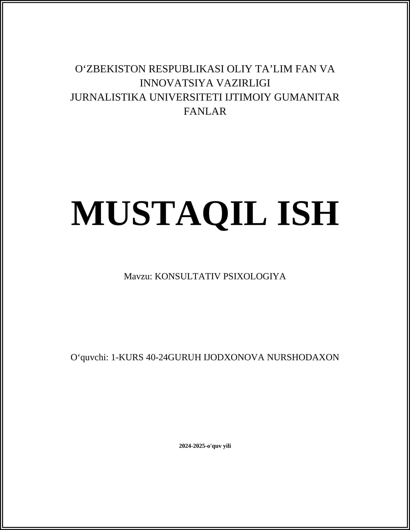 KONSULTATIV PSIXOLOGIYA 1