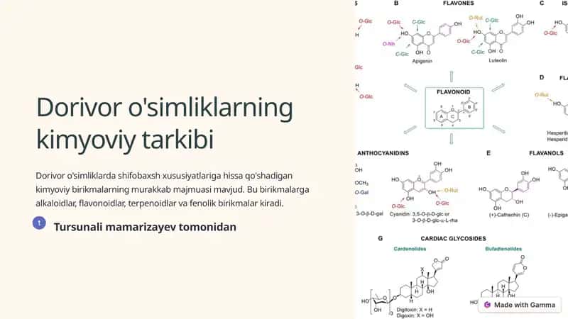 Dorivor o'simliklarning kimyoviy tarkibi 1