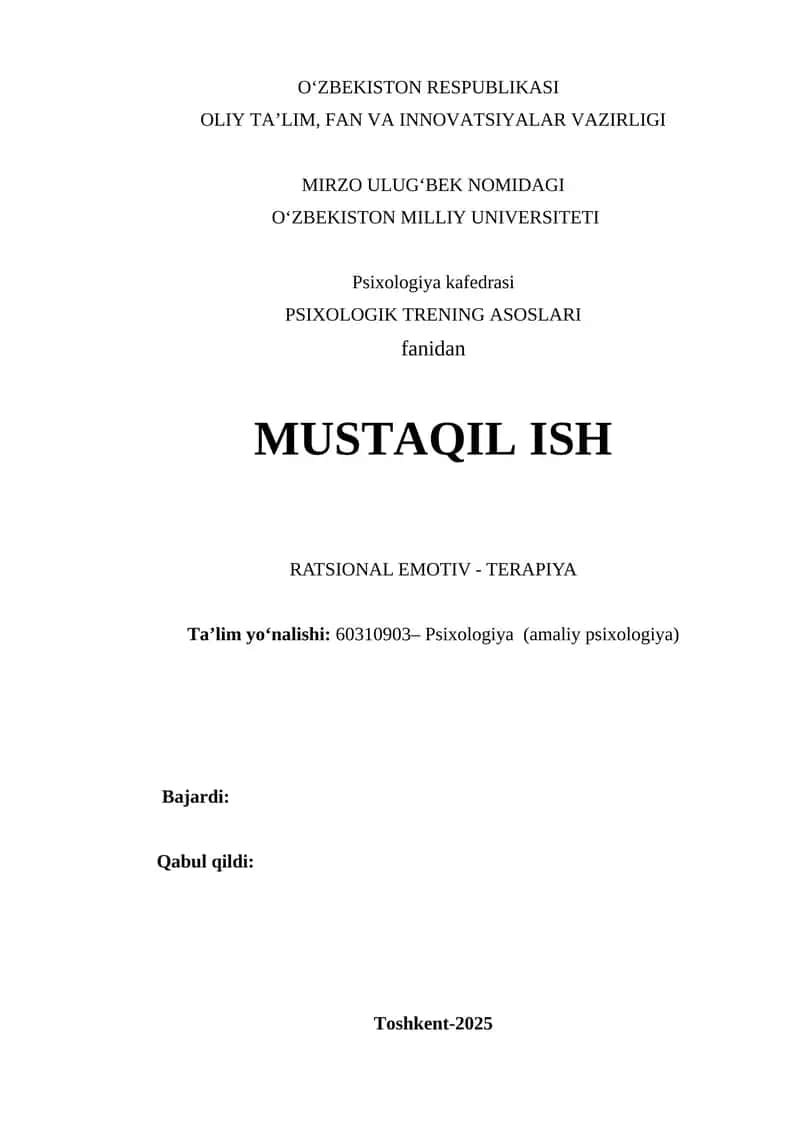 RETning tarixiy rivojlanishi va Albert Ellisning roli haqida 1