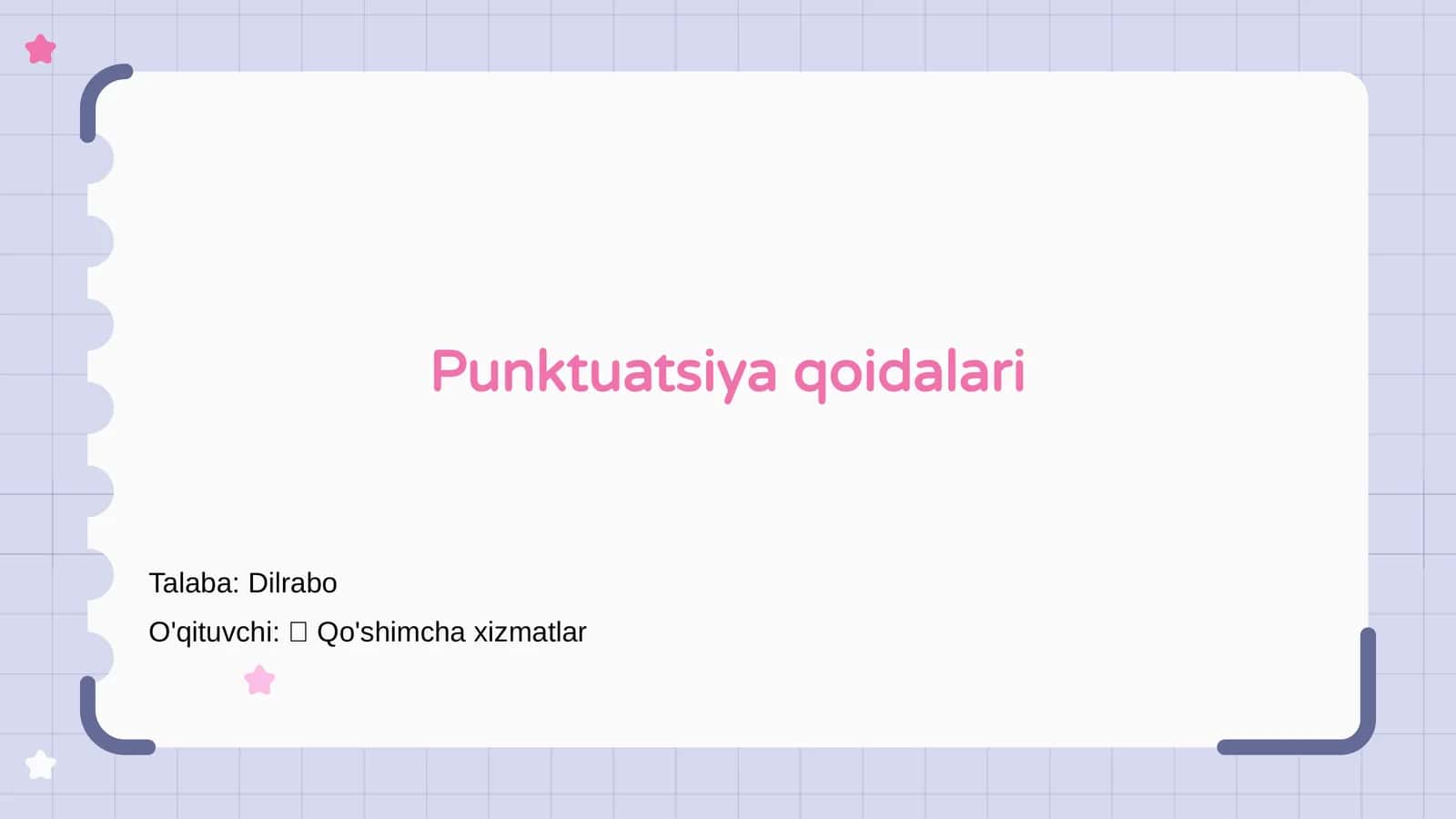 Punktuatsiya qoidalari 1