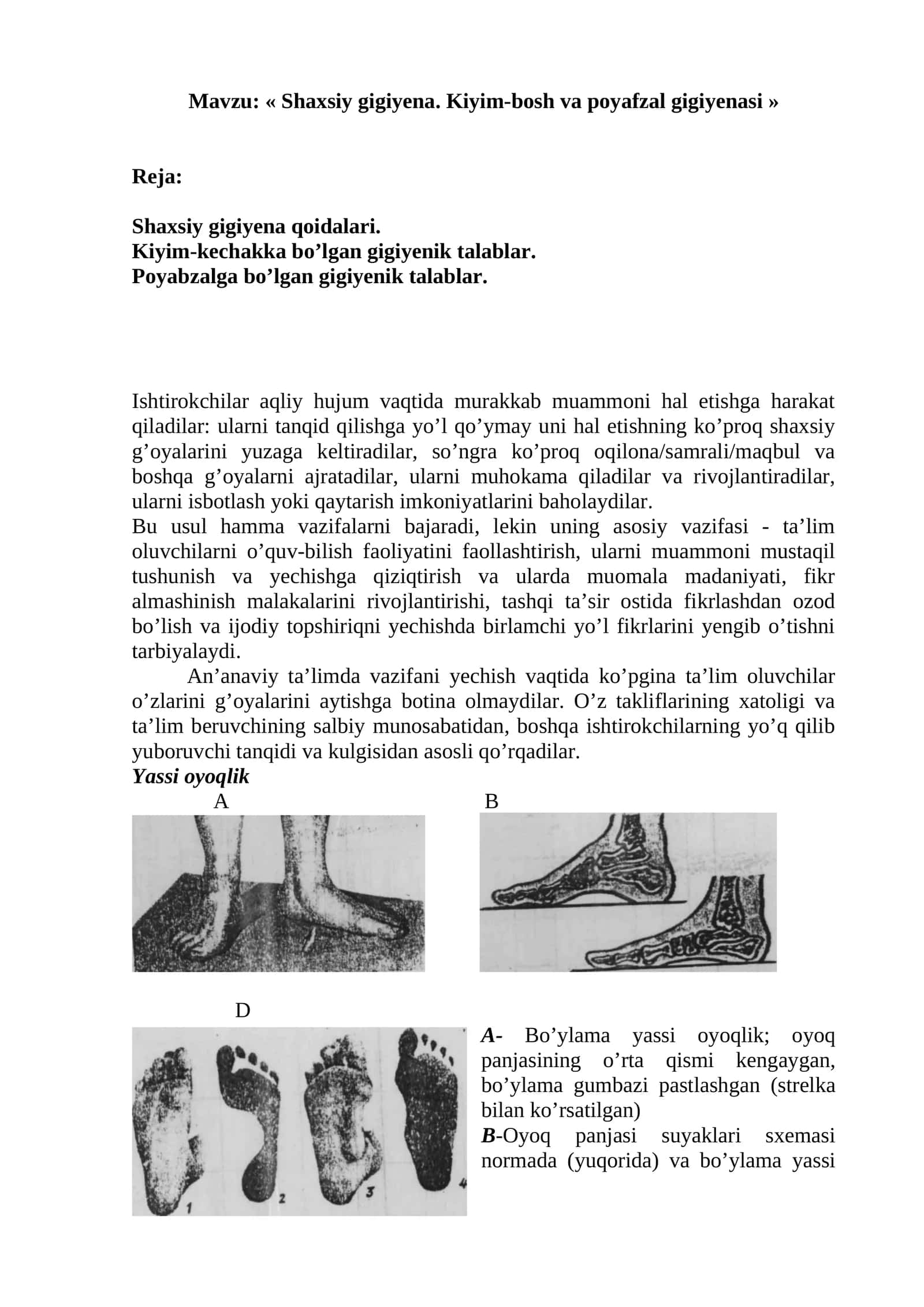 Shaxsiy gigiyena. Kiyim-bosh va poyafzal gigiyenasi 1