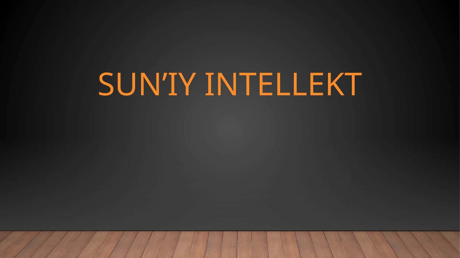 Sun’iy intellekt 1
