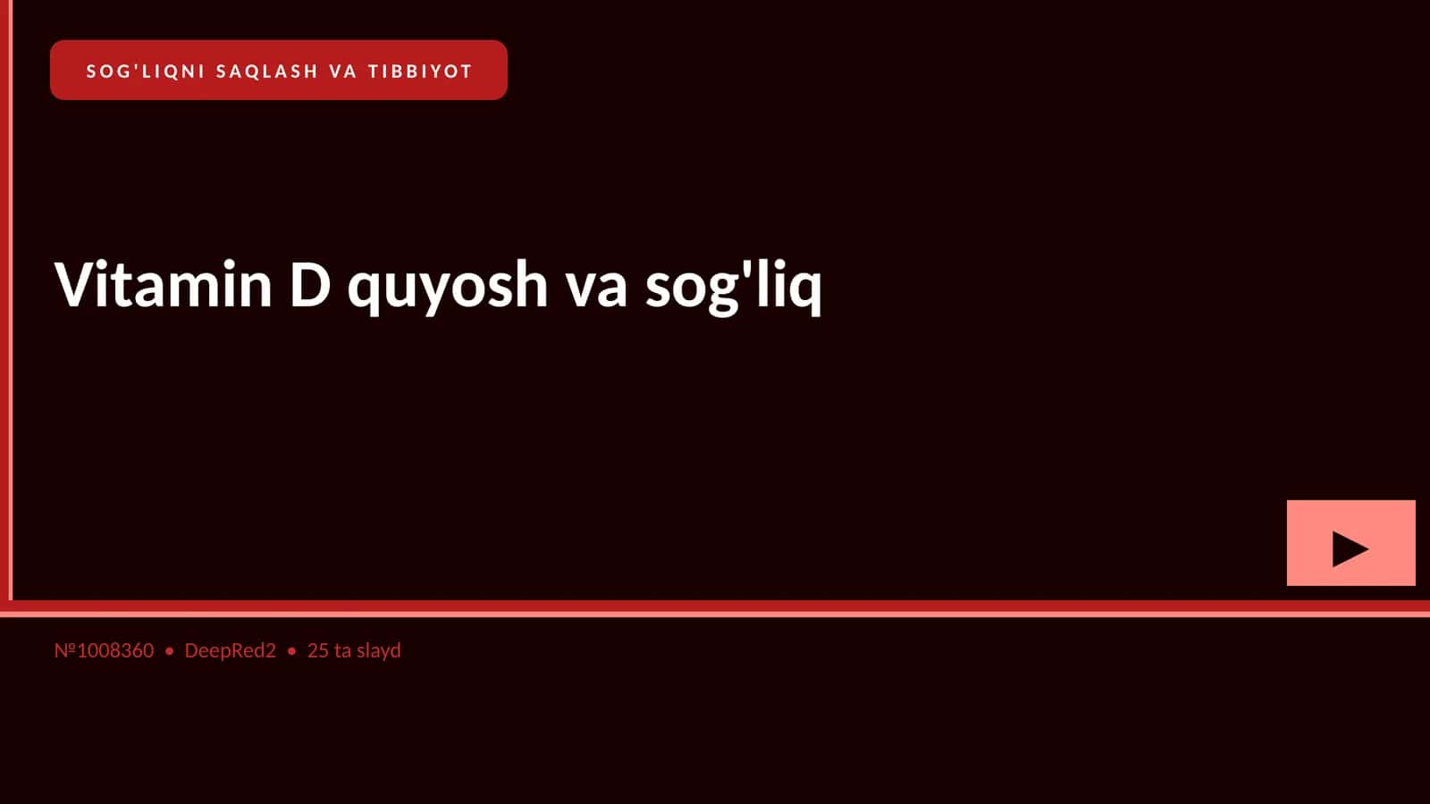 Vitamin D quyosh va sog'liq 1