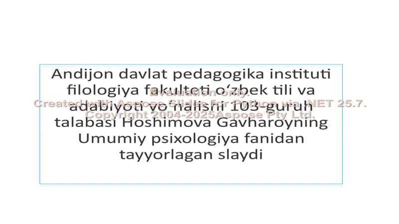 Umumiy psixologiya slaydi 1