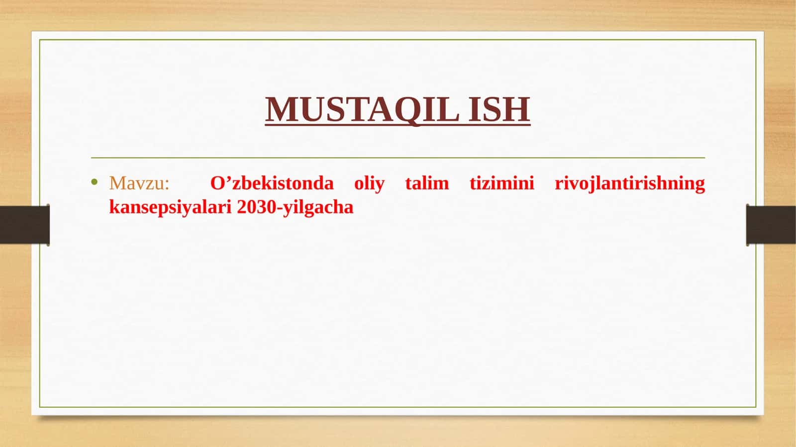 O'zbekistonda Oliy Talim Tizimini Rivojlantirish Kansuyalari 2030-yilgacha 1