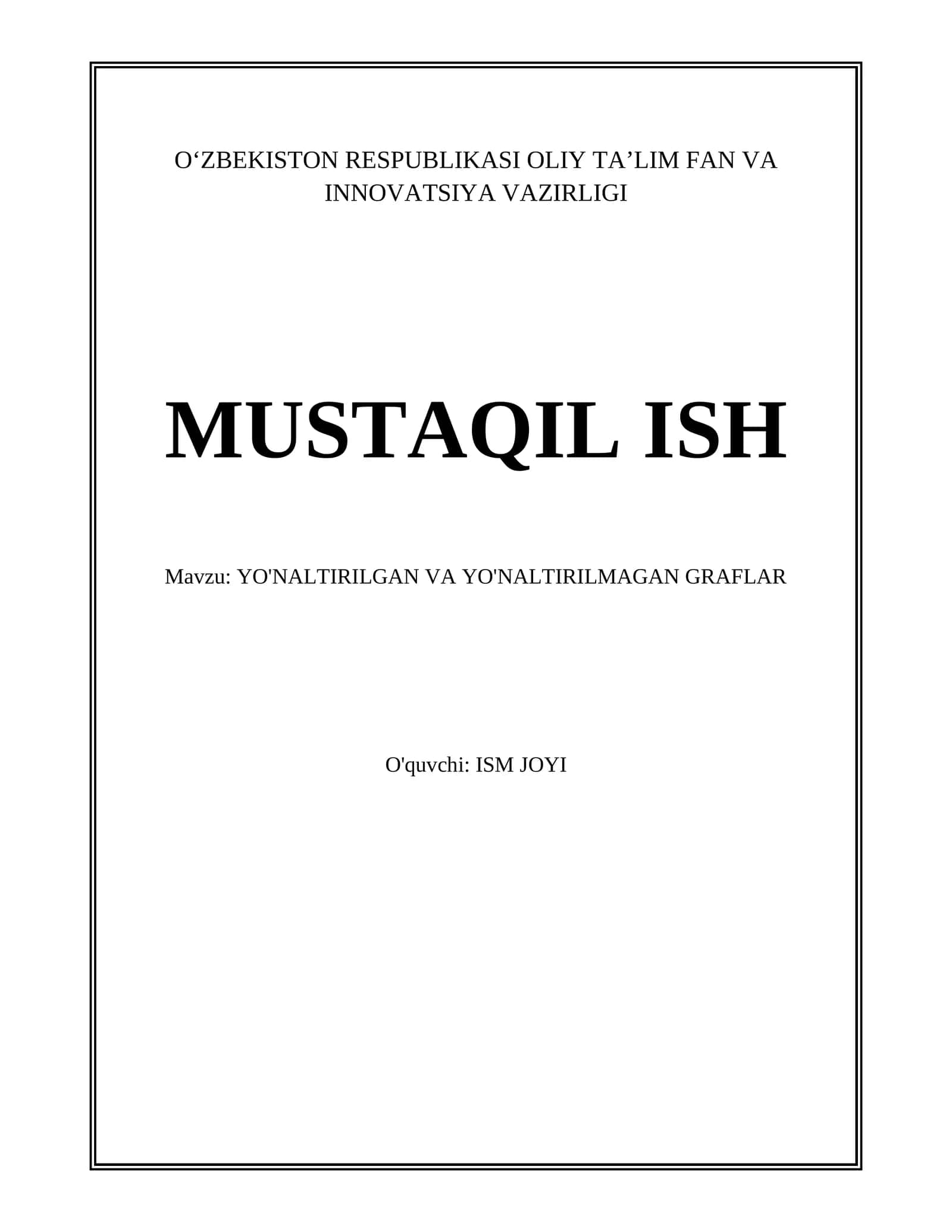Yo'naltirilgan Graflar Asoslari 1