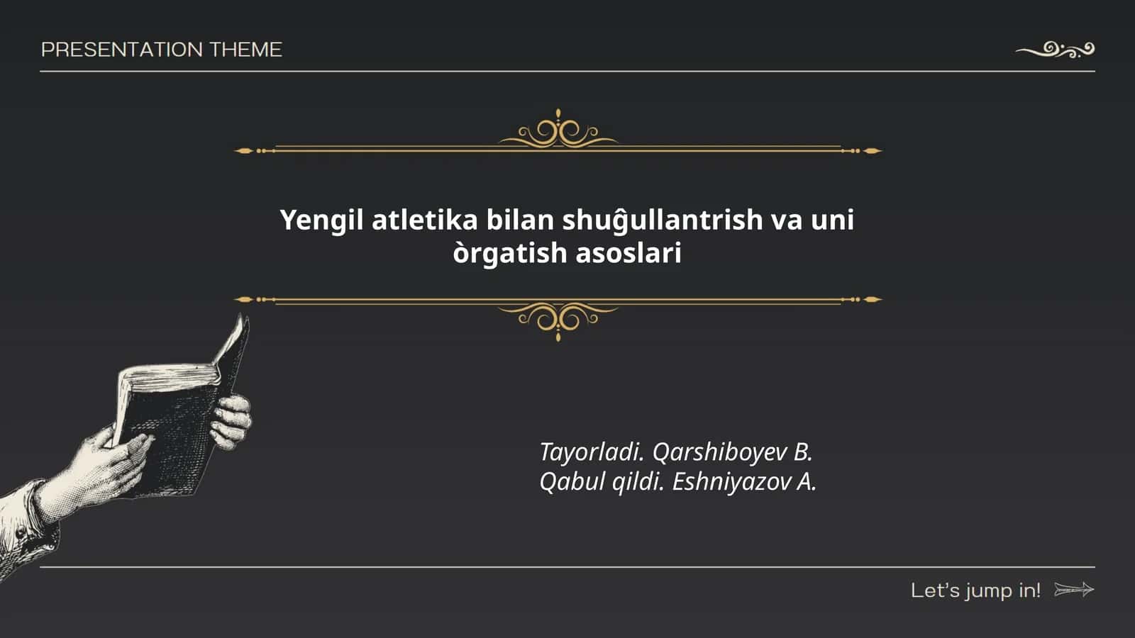 Yengil atletika bilan shuĝullantrish va uni òrgatish asoslari 1