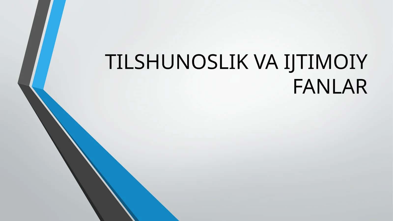 Tilshunoslik va ijtimoiy fanlar 1