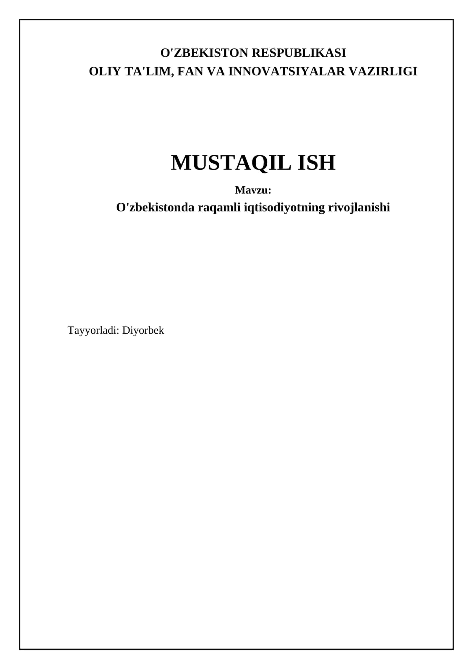 Oʻzbekistonda raqamli iqtisodiyotning rivojlanishi 1