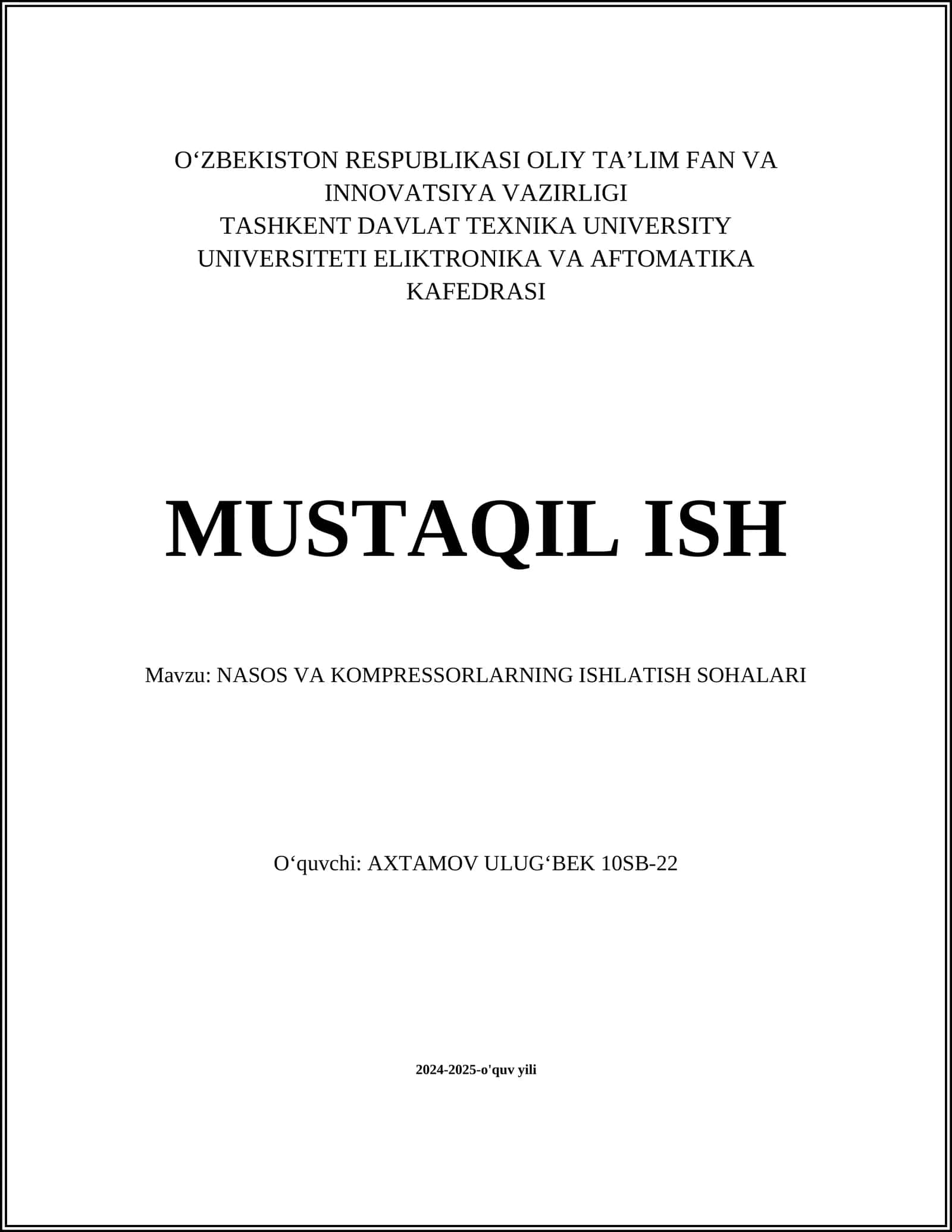 NASOS VA KOMPRESSORLARNING ISHLATISH SOHALARI 1