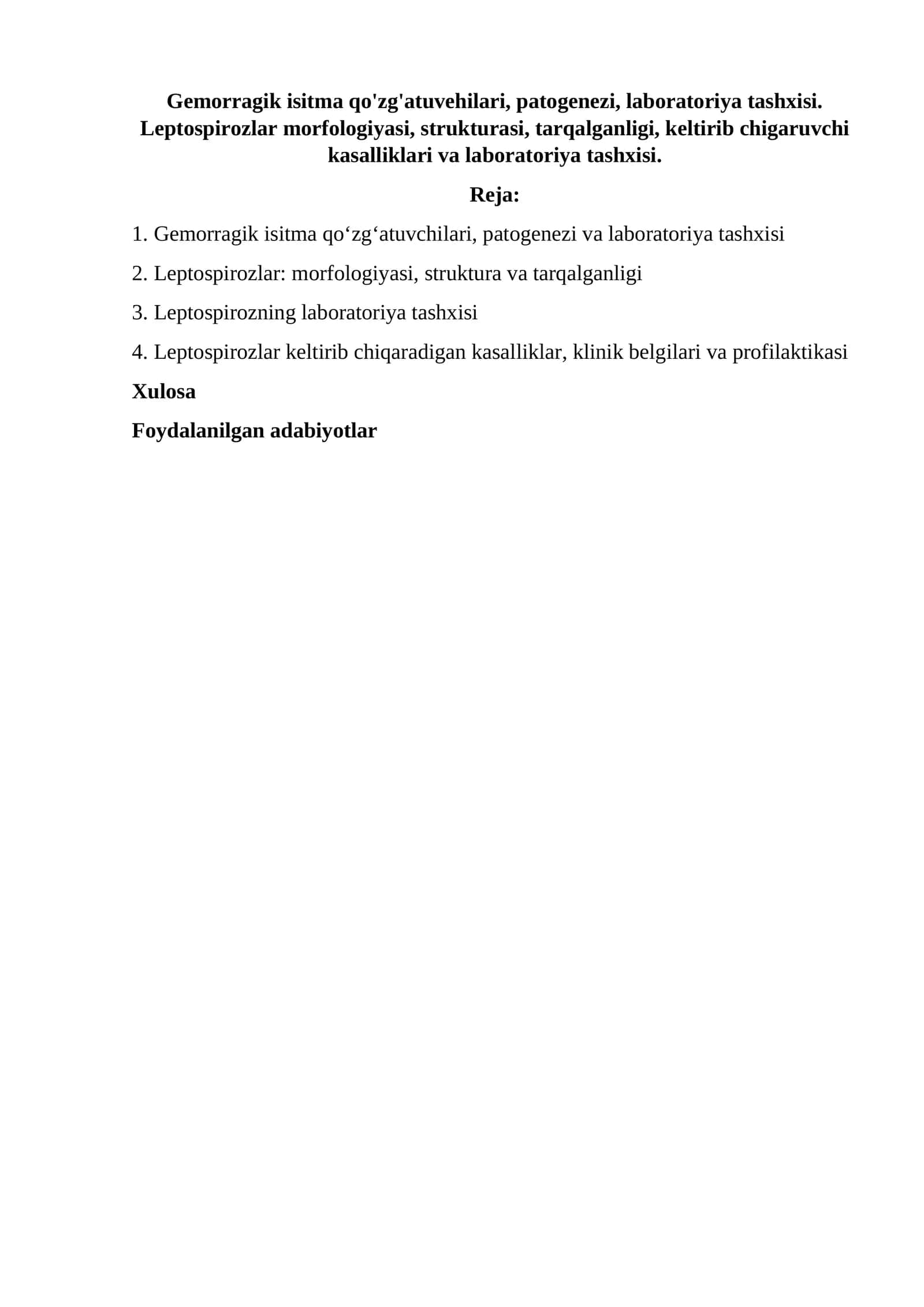 Gemorragik isitma qo‘zg‘atuvchilari, Leptospirozlar 1