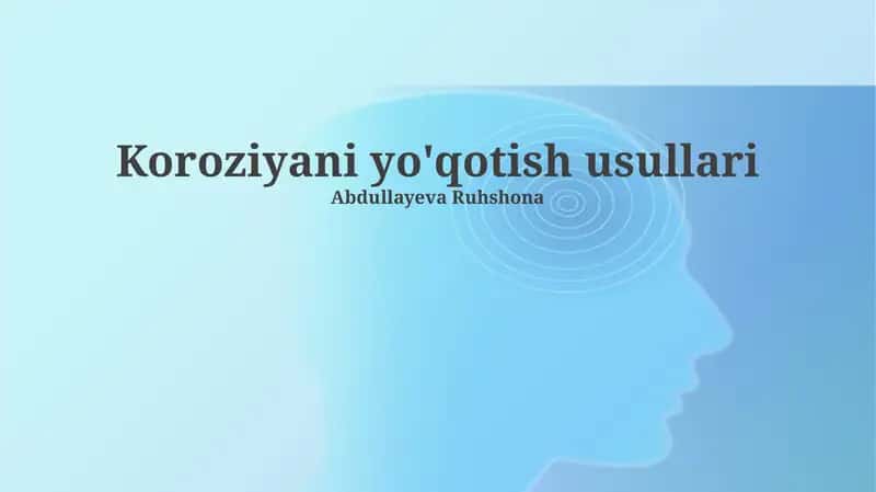 Korroziyani yo'qotish usullari 1