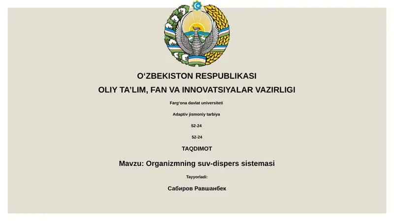 Organizmning suv-dispers sistemasi 1