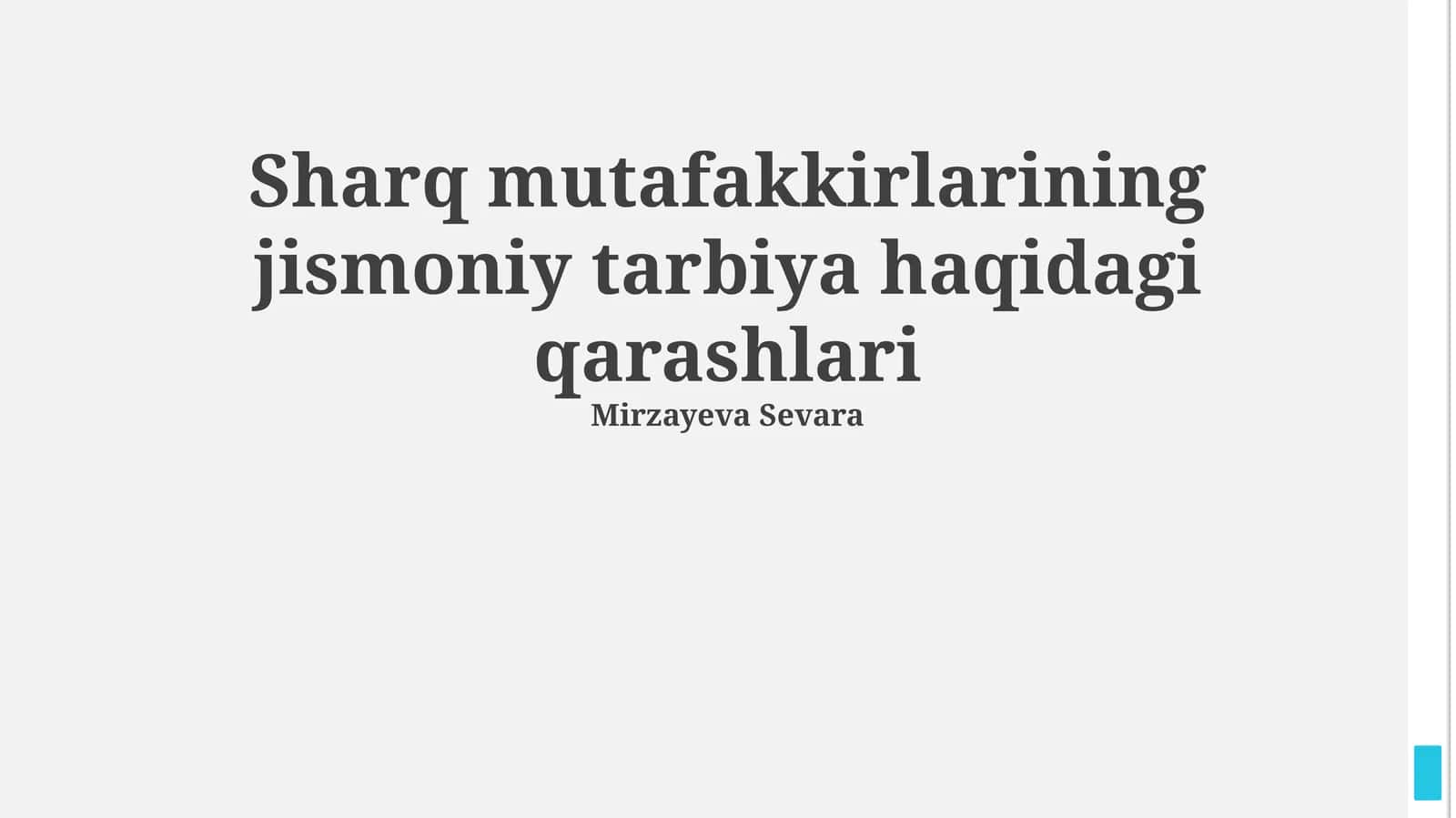 Sharq mutafakkirlarining jismoniy tarbiya haqidagi qarashlari 1