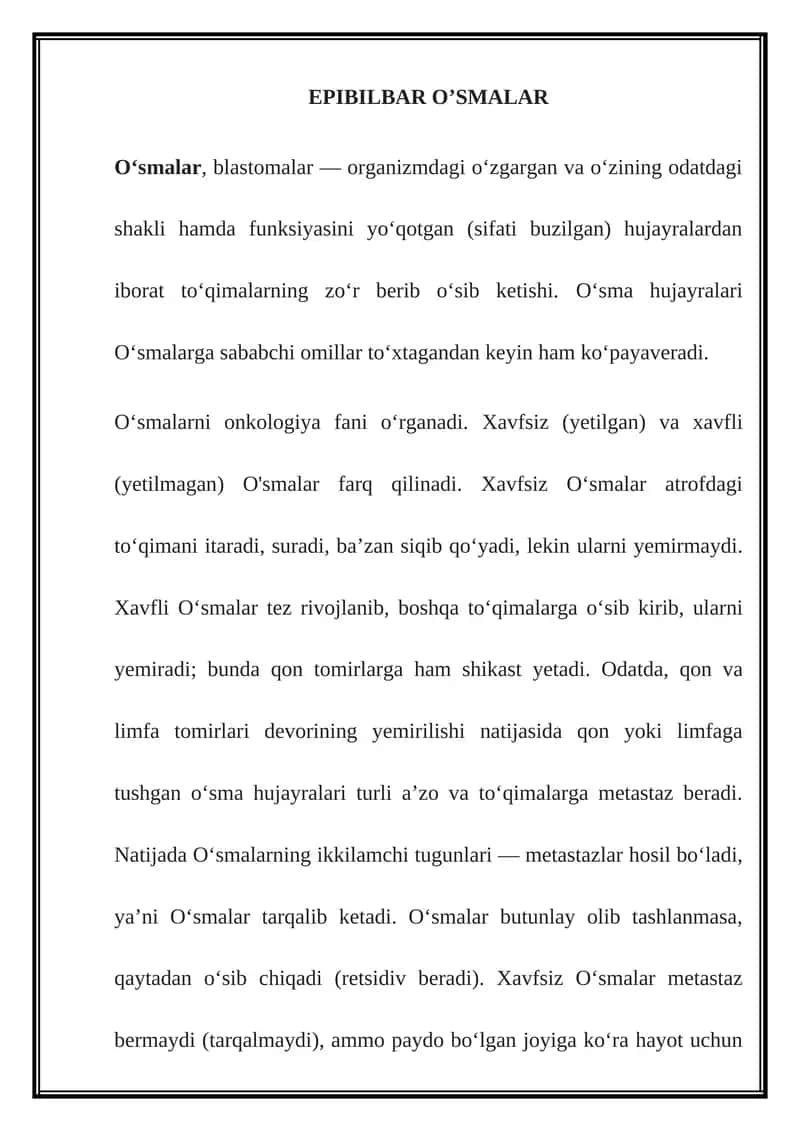 Oʻsmalar 1