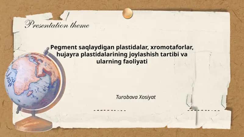 Pegment saqlaydigan plastidalar va xromotaforlar 1