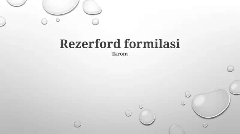 Ruterford formilasi 1
