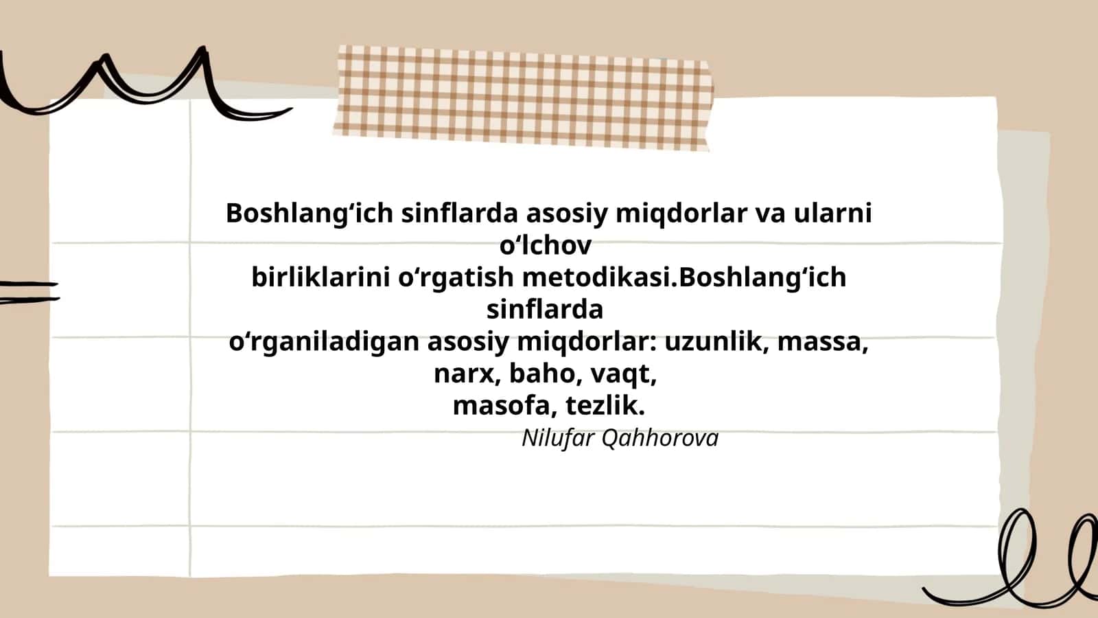 Boshlang‘ich sinflarda asosiy miqdorlar va ularni o‘lchov birliklarini o‘rgatish metodikasi 1