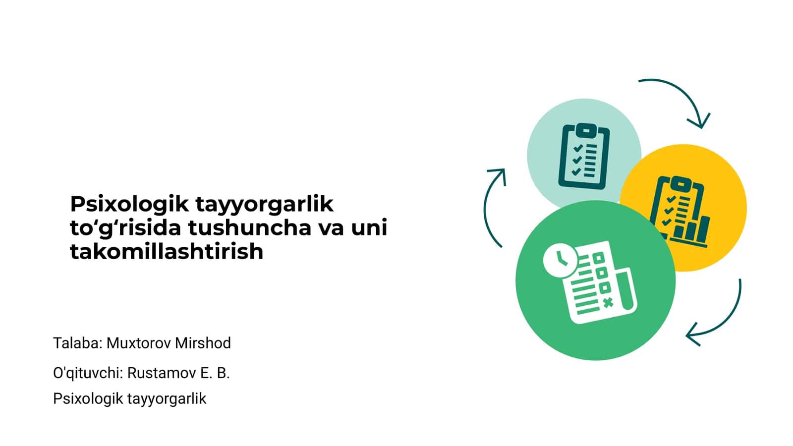 Psixologik tayyorgarlik to'g'risida tushuncha va uni takomillashtirish 1