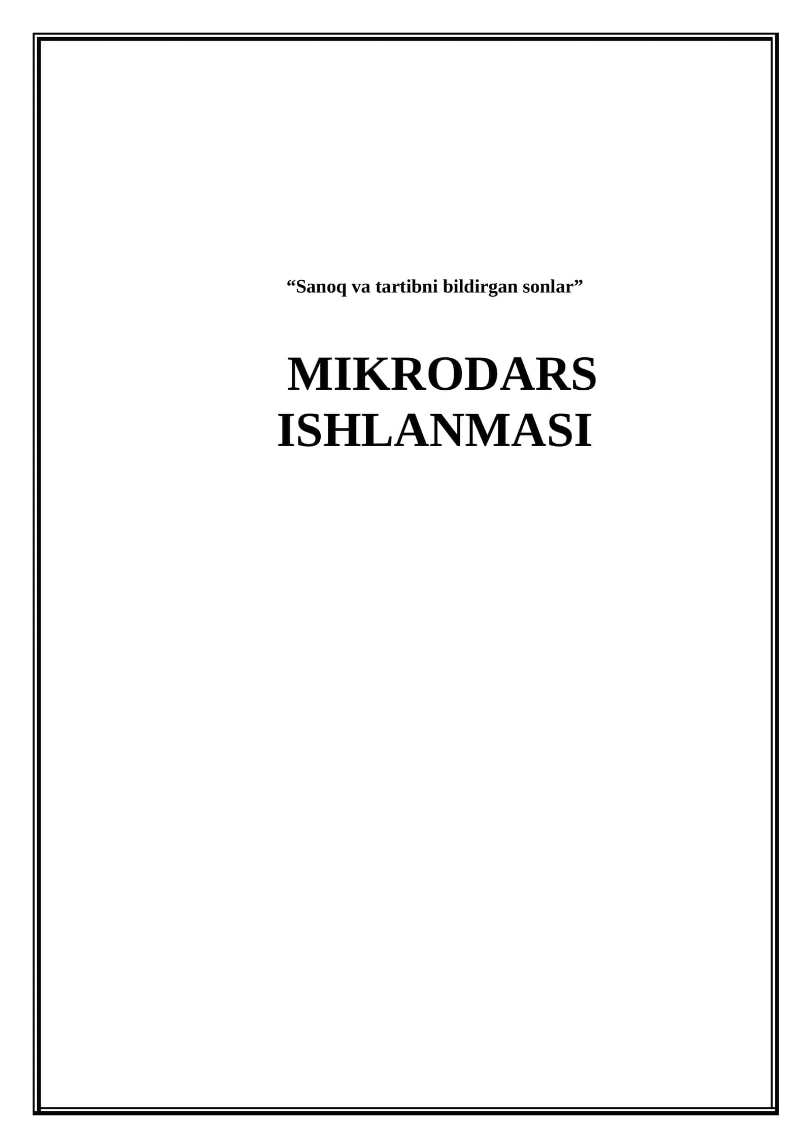 Sanoq va tartibni bildirgan sonlar 1