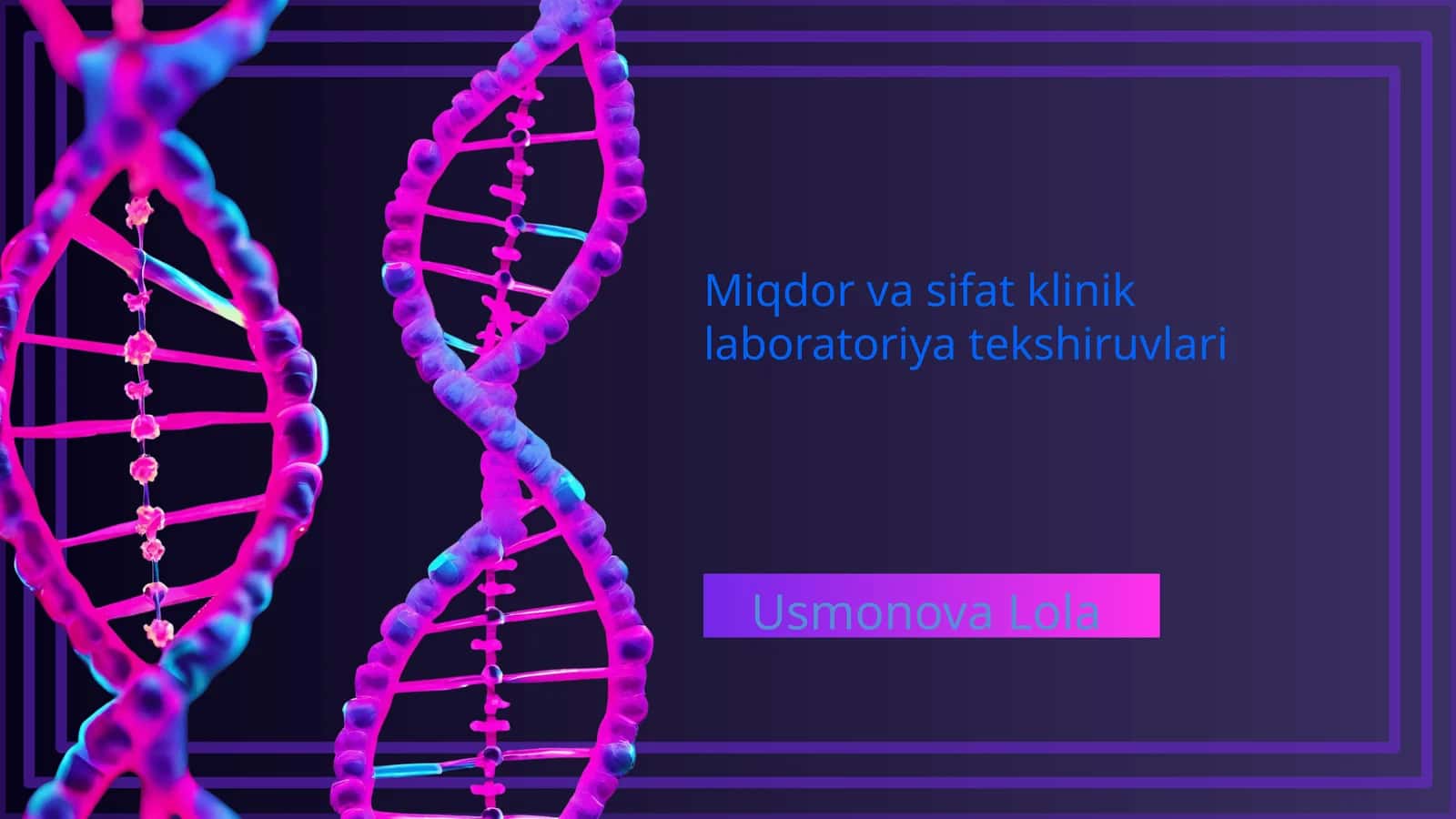 Miqdor va sifat klinik laboratoriya tekshiruvlari 1