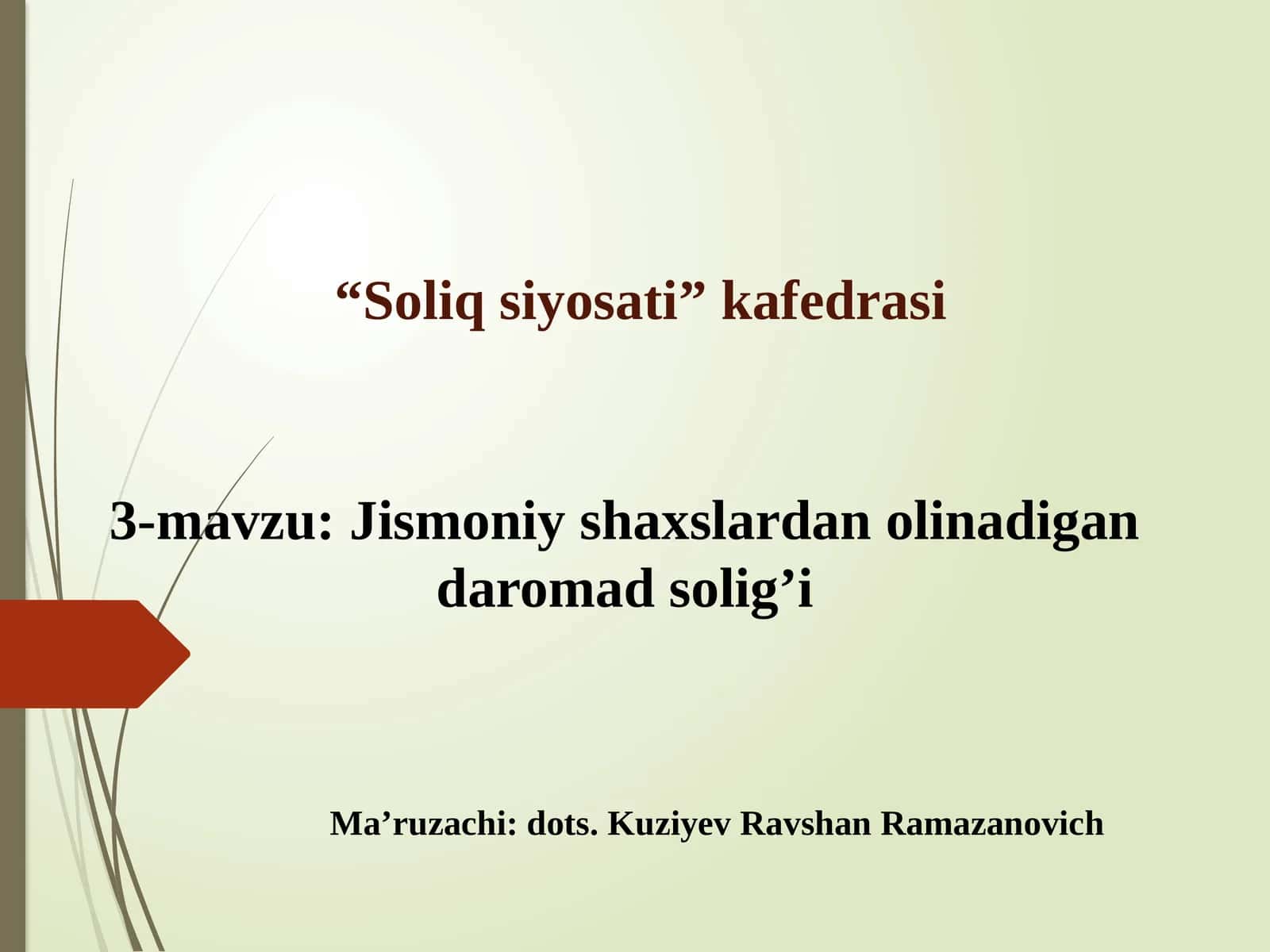 Jismoniy shaxslardan olinadigan daromad solig’i 1