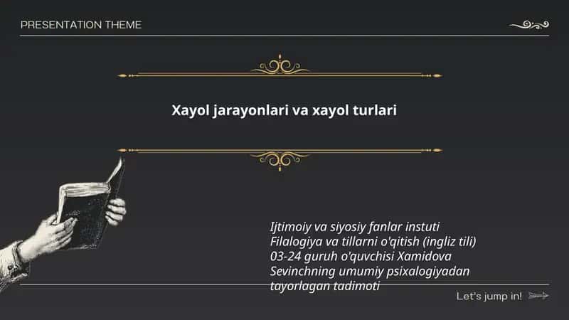 Xayol jarayonlari va xayol turlari 1