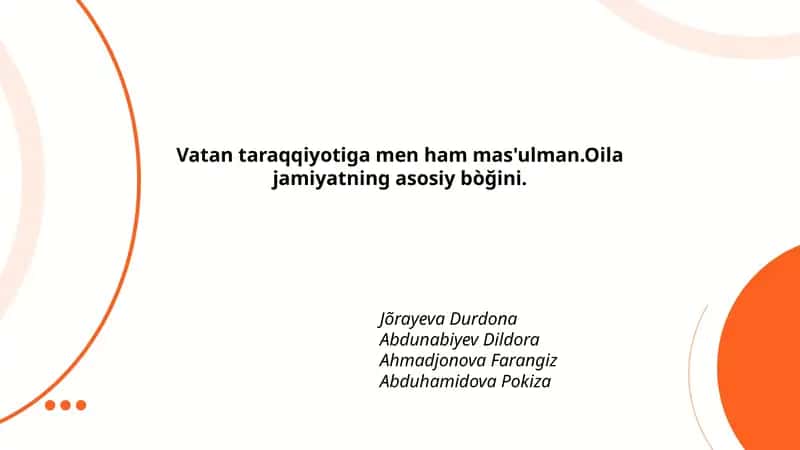 Vatanparvarlikning oilaviy tarbiyadagi o'rni 1