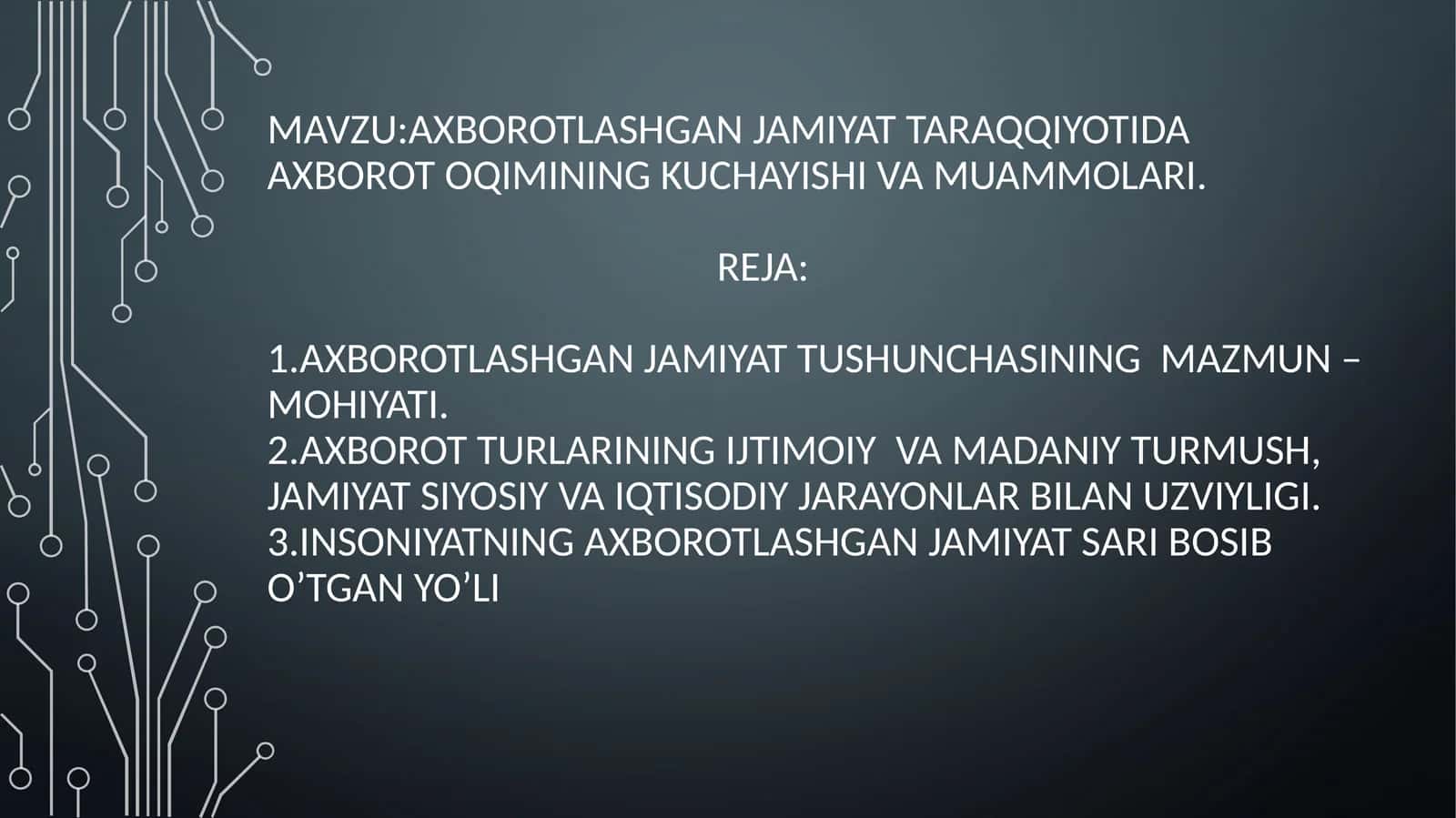 Axborotlashgan jamiyat taraqqiyotida axborot oqimining kuchayishi va muammolari 1