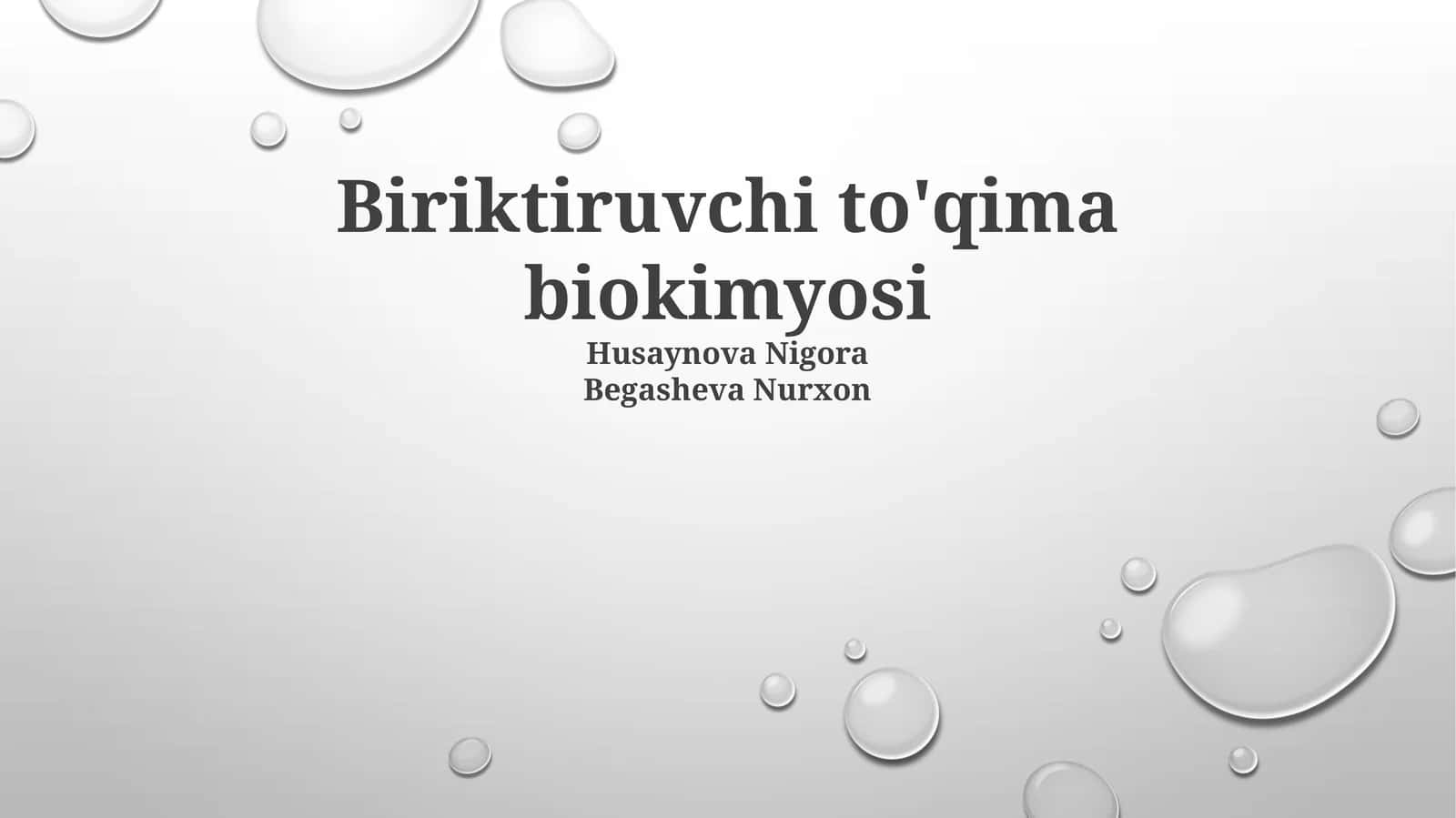 Biriktiruvchi to'qima biokimyosi 1