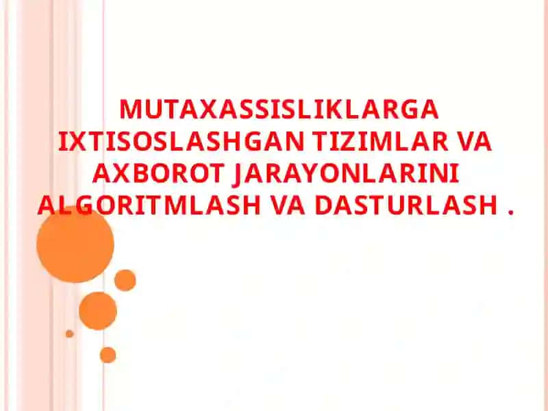 Algoritm va Dasturlash