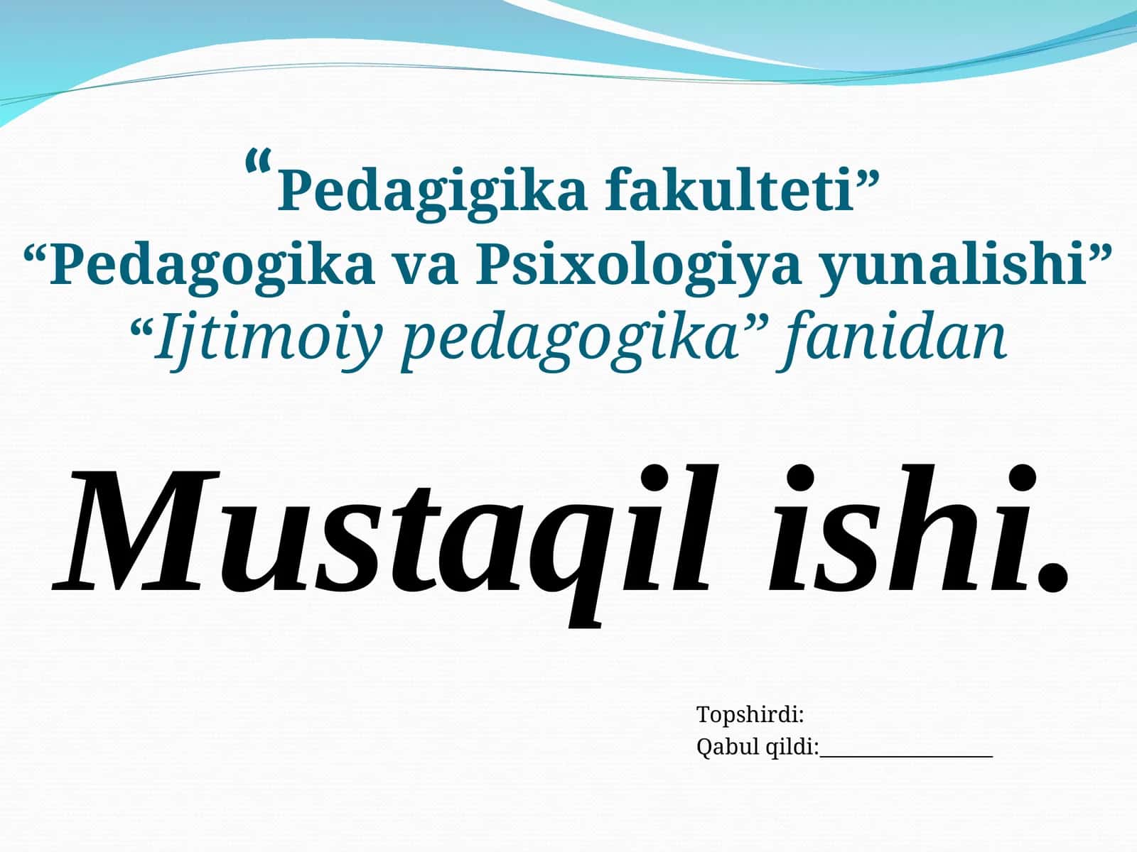 Ijtimoiy-pedagogik faoliyat metodlari mohiyati va mazmuni. 1