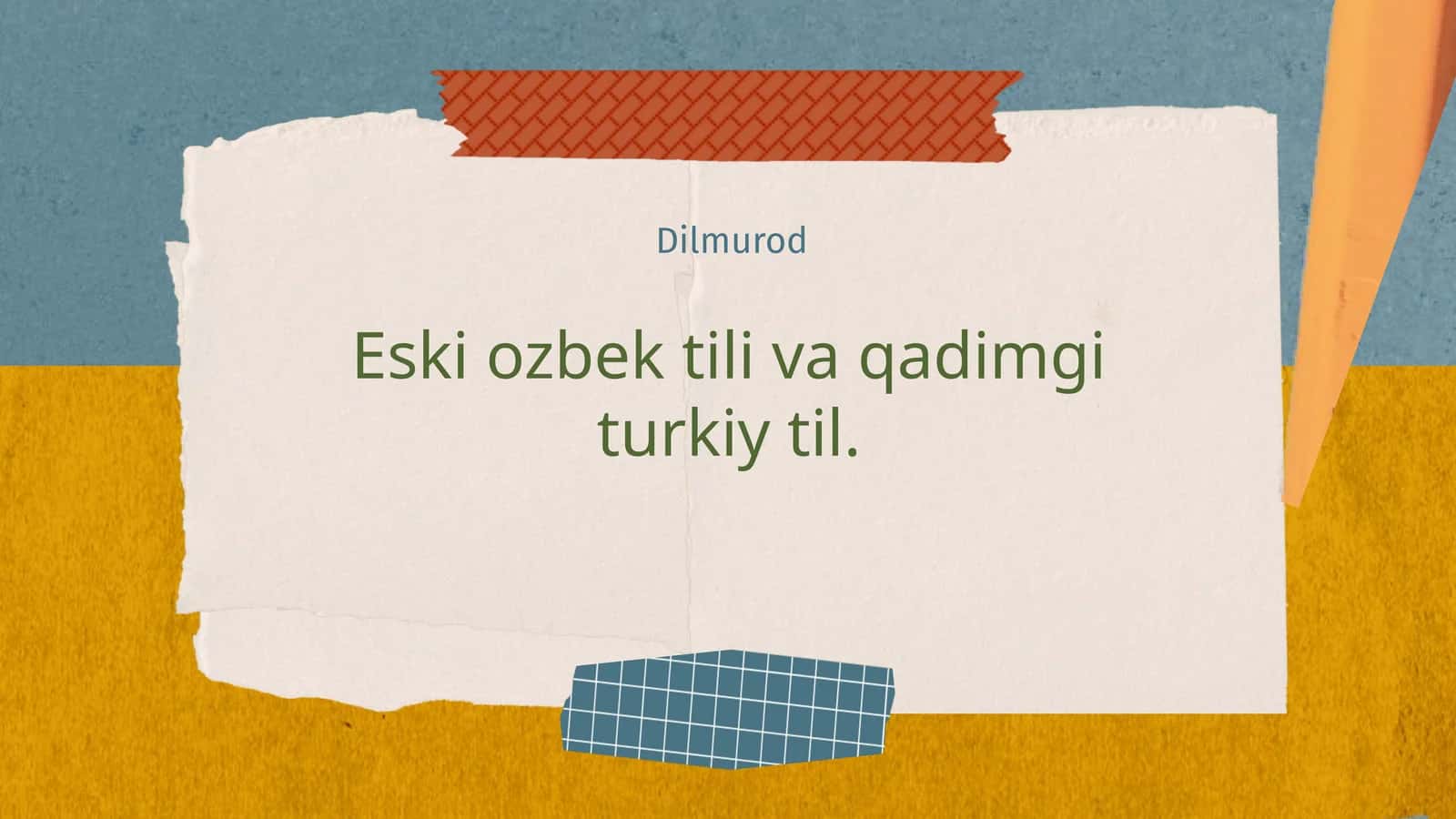 Qadimgi Turkiy tilini yozish va o'qish 1
