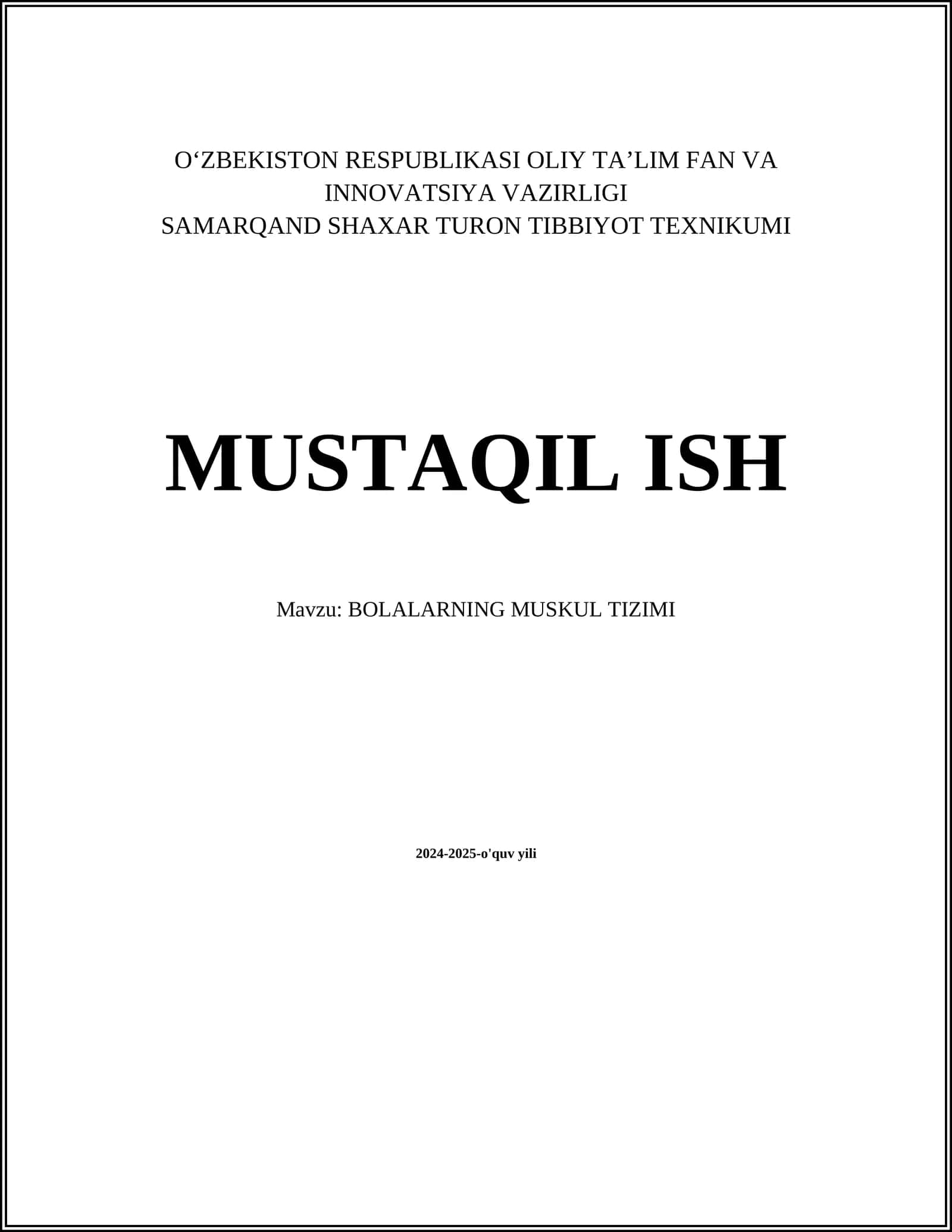 BOLALARNING MUSKUL TIZIMI 1