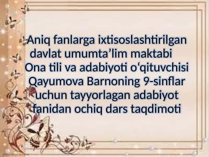 Ona tili va adabiyoti 1