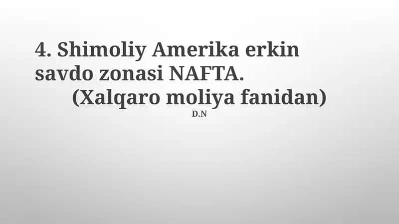 NAFTAning iqtisodiy ta'siri 1