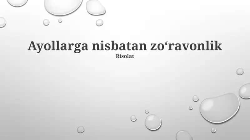 Ayollarga nisbatan zoʻravonlik 1