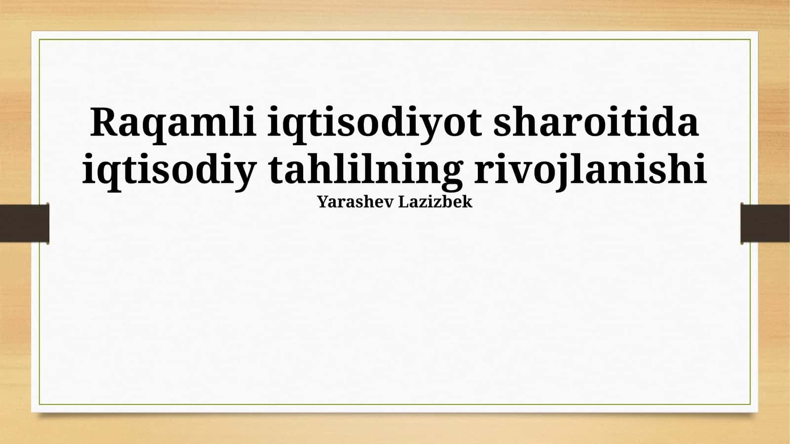 Raqamli iqtisodiyotda iqtisodiy tahlilning rivojlanishi 1
