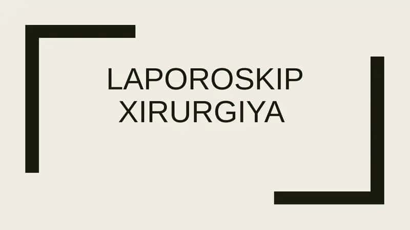 Laparoskopik jarrohlik 1