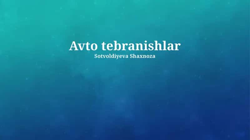 Avto tebranishlar 1