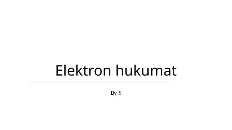 Elektron hukumat 1