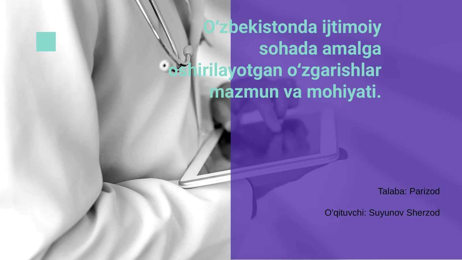O‘zbekistonda ijtimoiy sohada amalga oshirilayotgan o‘zgarishlar mazmun va mohiyati 1