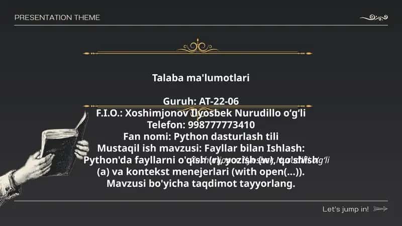 Python dasturlash tili 1