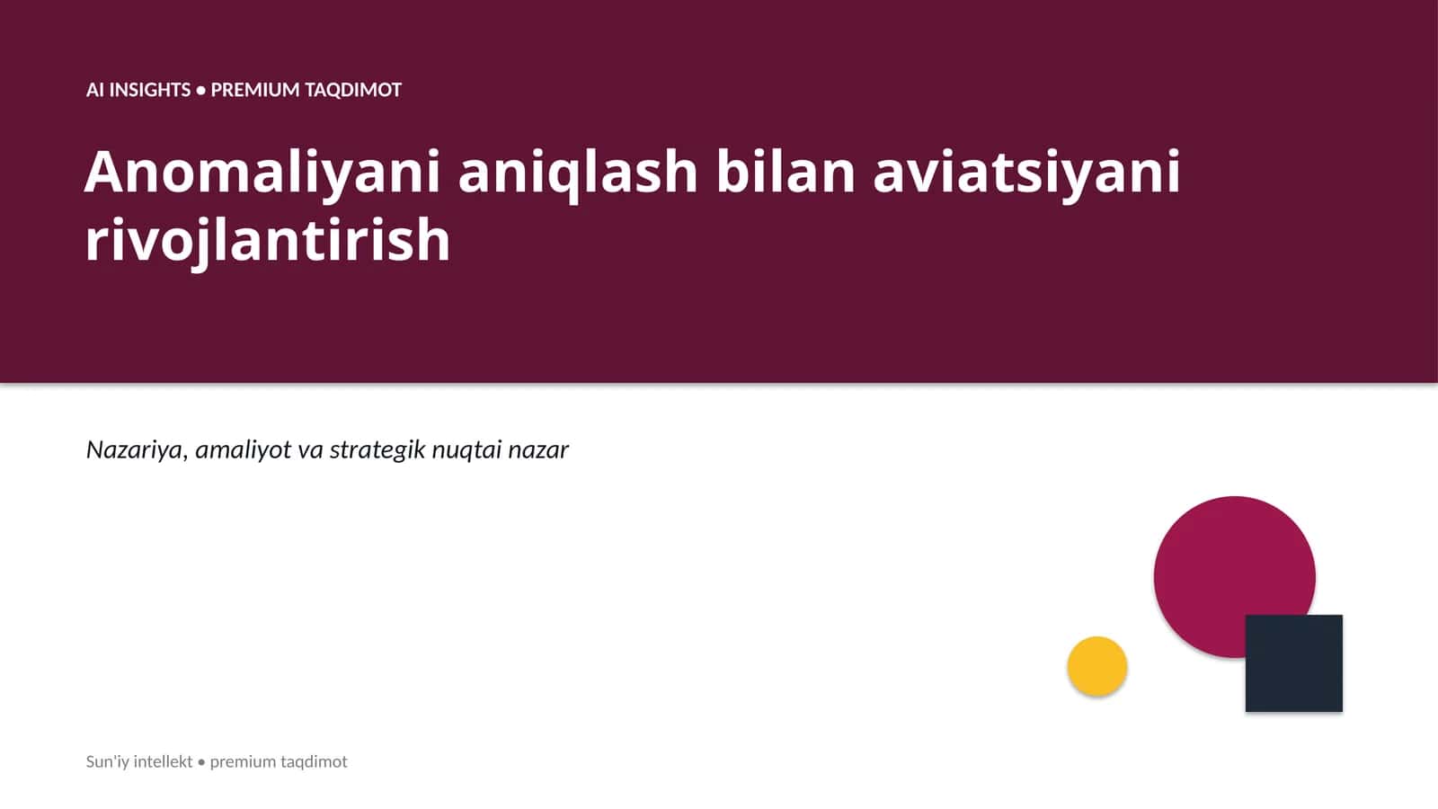 Anomaliyani aniqlash bilan aviatsiyani rivojlantirish 1