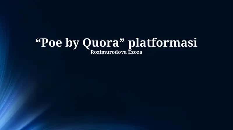 Poe By Quora 1