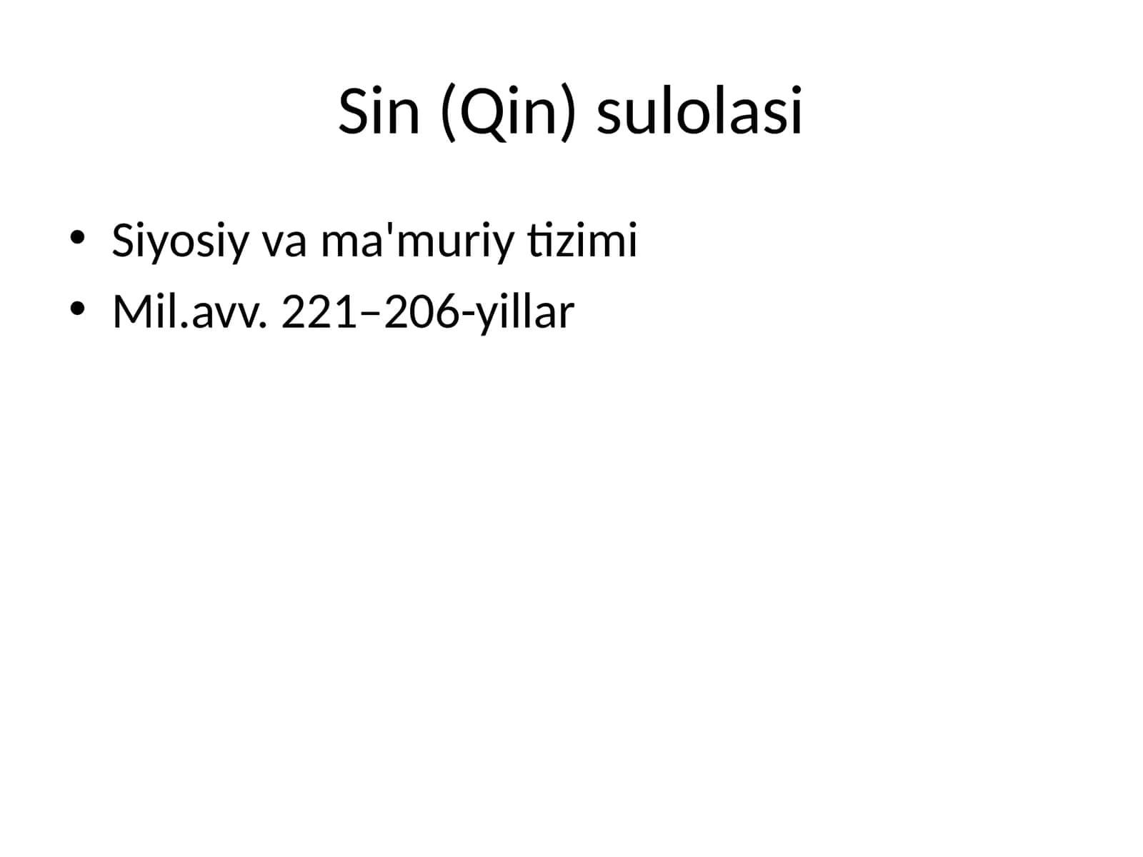 Sin (Qin) sulolasi 1