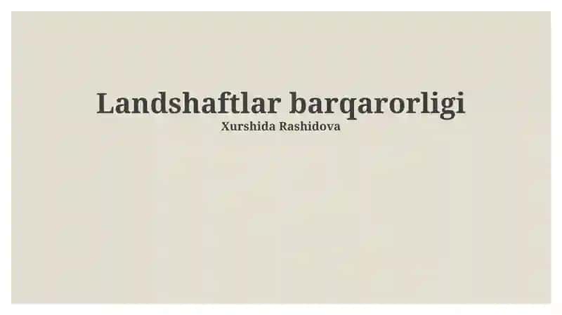Landshaftlar barqarorligi